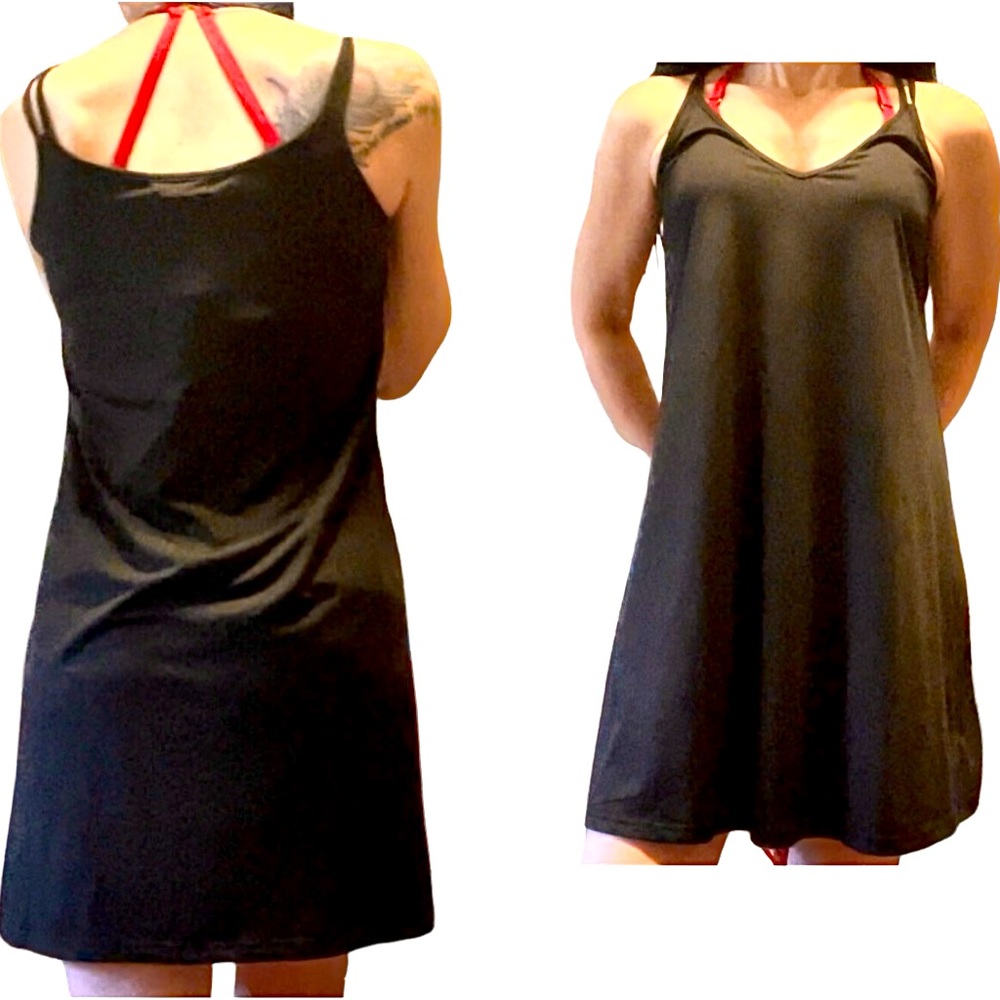 NWT Nora Cora Black Spaghetti Strap Back Dress Size Small